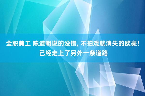 全职美工 陈道明说的没错, 不拍戏就消失的欧豪! 已经走上了另外一条道路